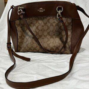 Coach two toned handbag with shoulder strap